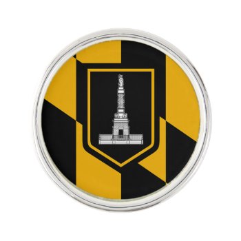 Patriotic Lapel Pin With Flag Of Baltimore by AllFlags at Zazzle
