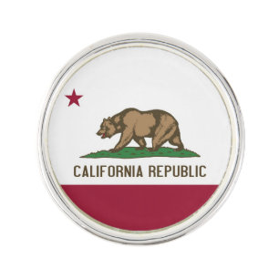 Patriotic lapel pin with Flag of California