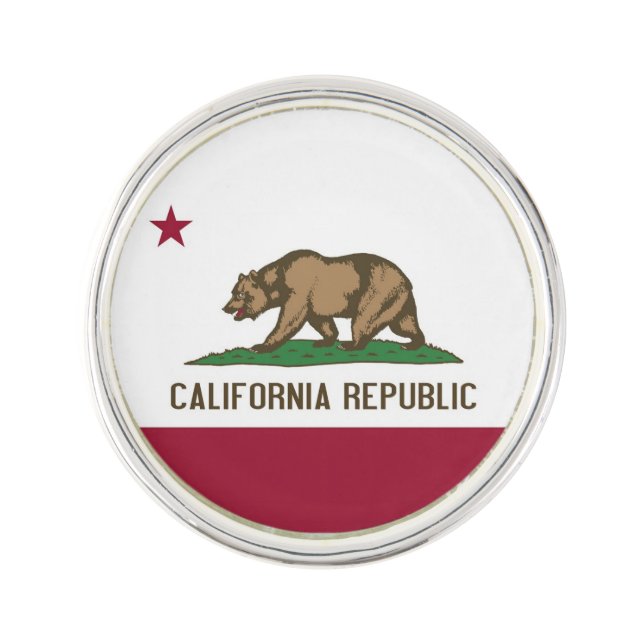 Patriotic lapel pin with Flag of California (Front)