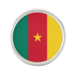 Patriotic lapel pin with Flag of Cameroon