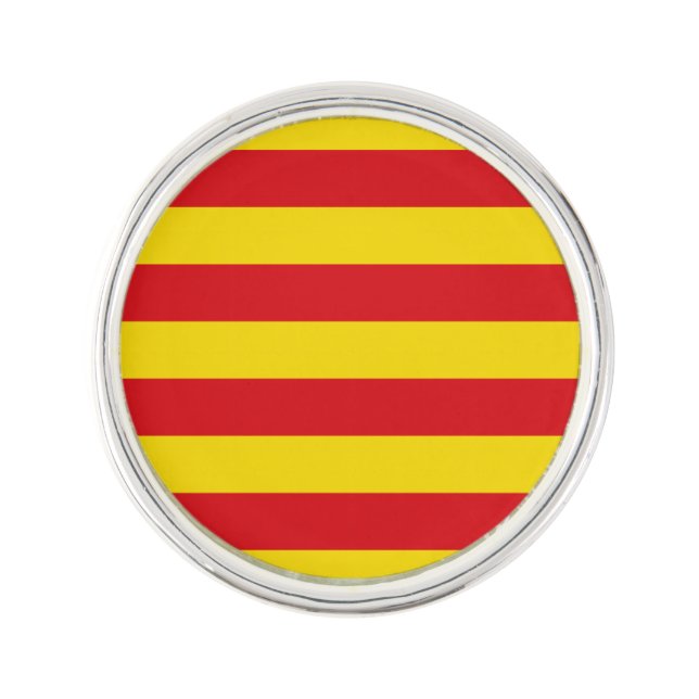 Patriotic lapel pin with Flag of Catalonia (Front)