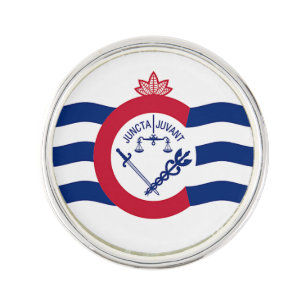 Patriotic lapel pin with Flag of Cincinnati