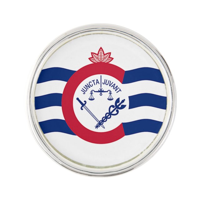 Patriotic lapel pin with Flag of Cincinnati (Front)