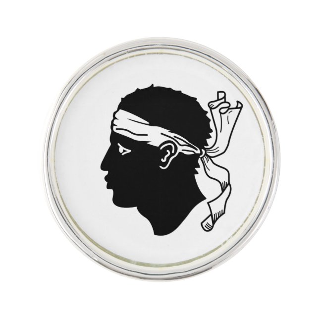 Patriotic lapel pin with Flag of Corsica (Front)
