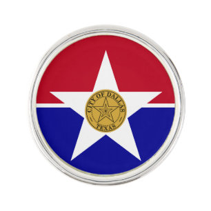 Patriotic lapel pin with Flag of Dallas