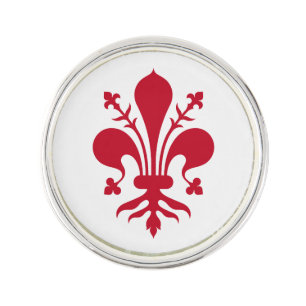 Patriotic lapel pin with Flag of Florence, Italy