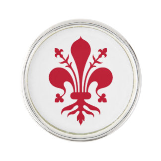 Patriotic lapel pin with Flag of Florence, Italy