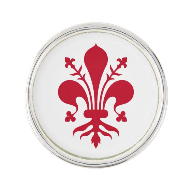 Patriotic lapel pin with Flag of Florence, Italy (Front)