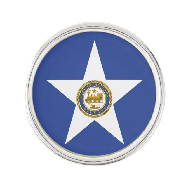 Patriotic lapel pin with Flag of Houston (Front)