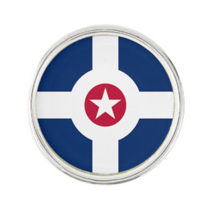 Patriotic lapel pin with Flag of Indianapolis