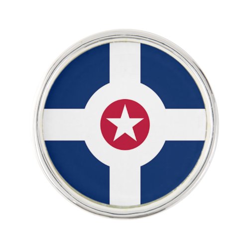 Patriotic lapel pin with Flag of Indianapolis