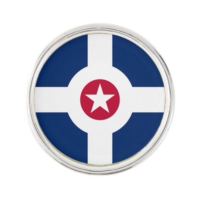 Patriotic lapel pin with Flag of Indianapolis (Front)
