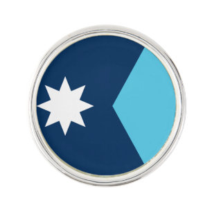 Patriotic lapel pin with Flag of Minnesota, USA