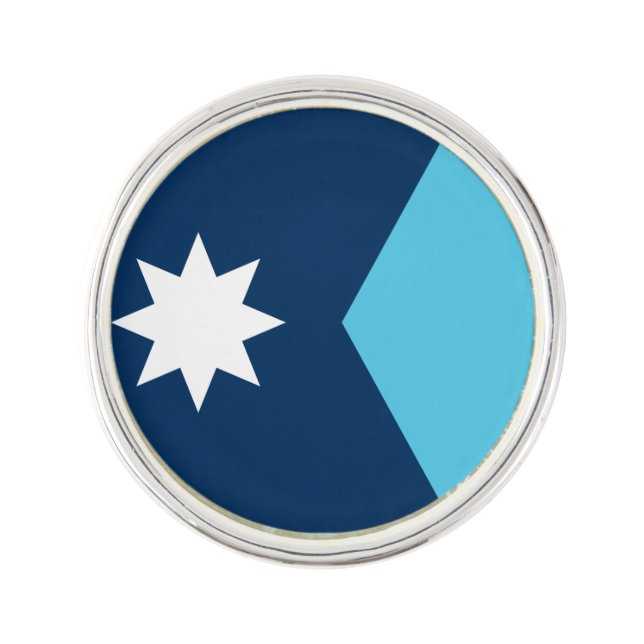 Patriotic lapel pin with Flag of Minnesota, USA (Front)