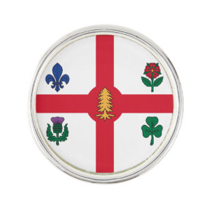 Patriotic lapel pin with Flag of Montreal