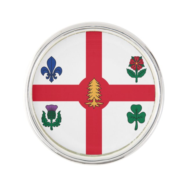 Patriotic lapel pin with Flag of Montreal (Front)