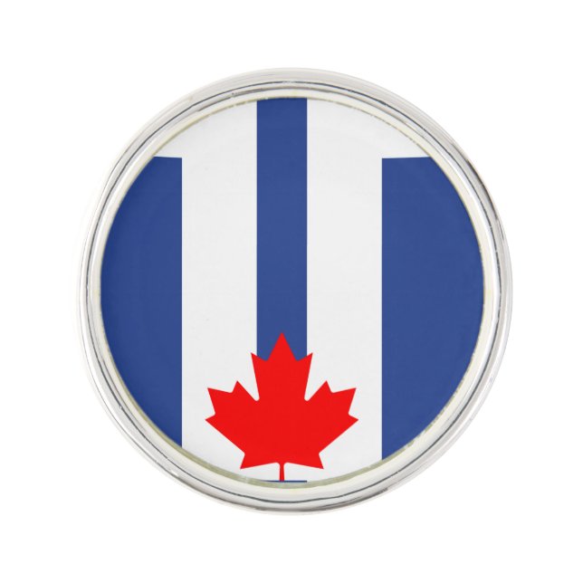 Patriotic lapel pin with Flag of Toronto, Canada (Front)