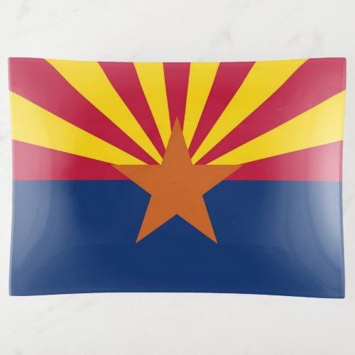 Patriotic large trinket tray flag of Arizona USA