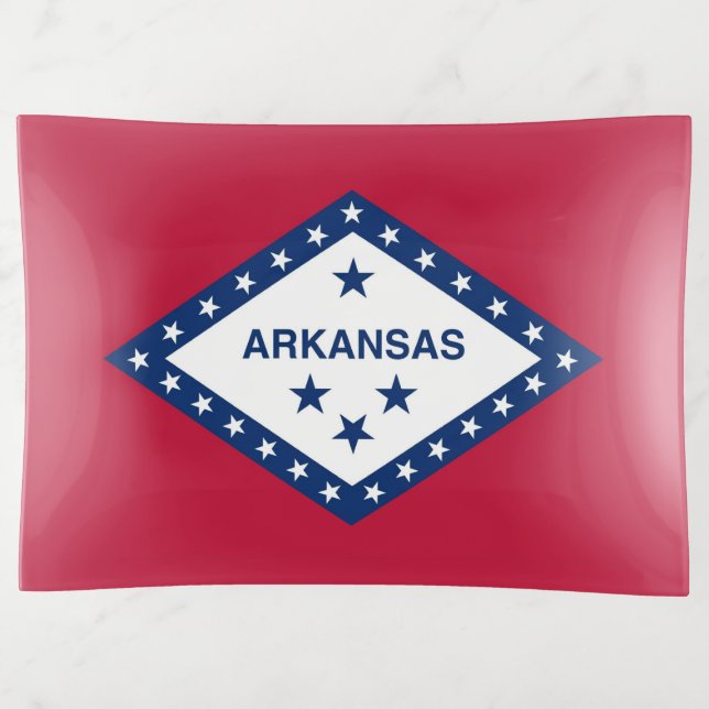 Patriotic large trinket tray flag of Arkansas, USA (Front)