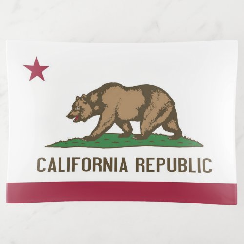 Patriotic large trinket tray flag of California