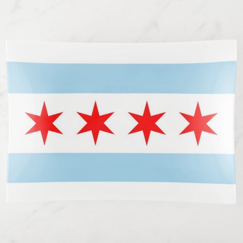Patriotic large trinket tray flag of Chicago USA