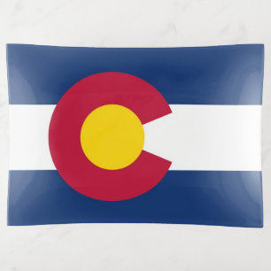 Patriotic large trinket tray flag of Colorado