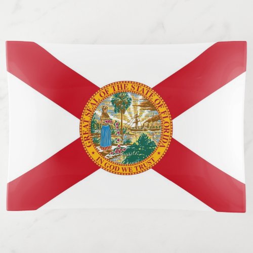 Patriotic large trinket tray flag of Florida