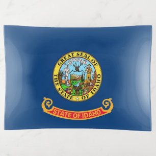 Patriotic large trinket tray flag of Idaho
