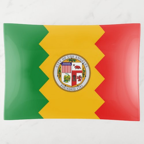 Patriotic large trinket tray flag of Los Angeles