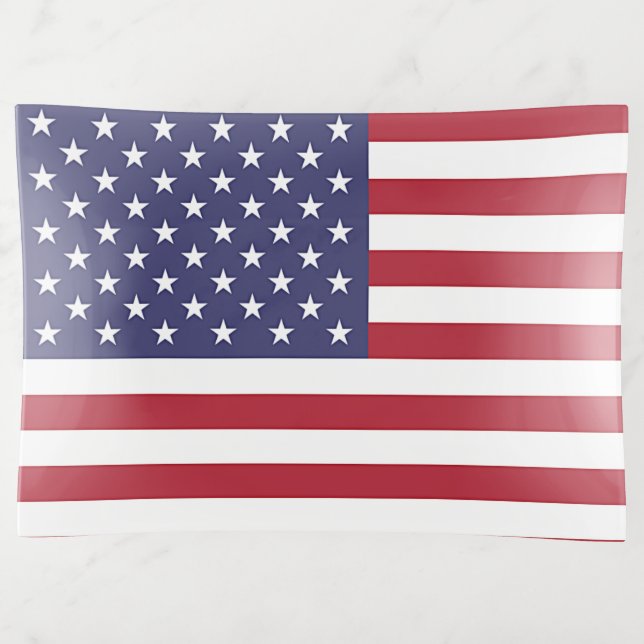 Patriotic large trinket tray with flag of USA (Front)