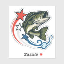 Patriotic Largemouth Bass fishing gear