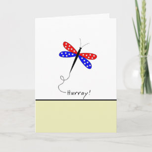 Patriotic Last Round of Chemo with Dragonfly Card