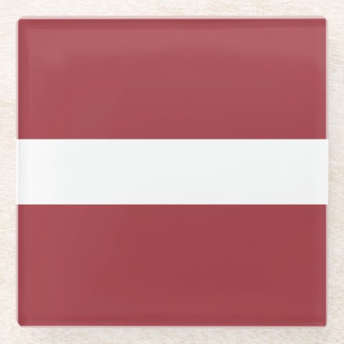 Patriotic Latvia Flag Glass Coaster