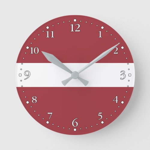 Patriotic Latvia Flag Round Clock