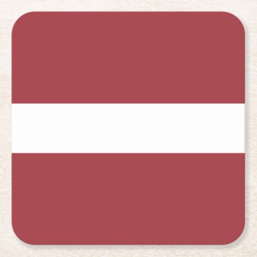 Patriotic Latvia Flag Square Paper Coaster