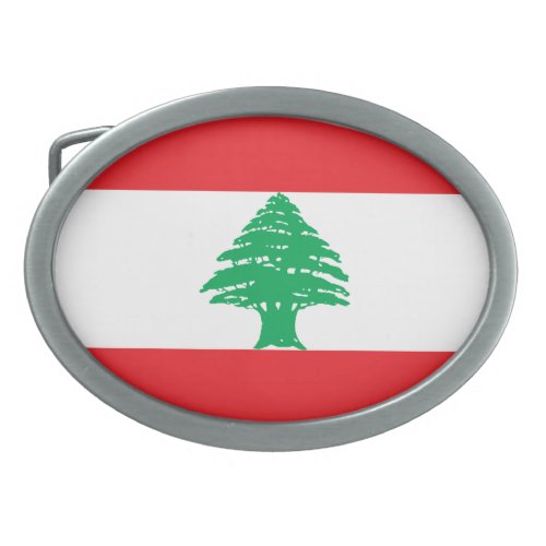 Patriotic Lebanon Flag Belt Buckle