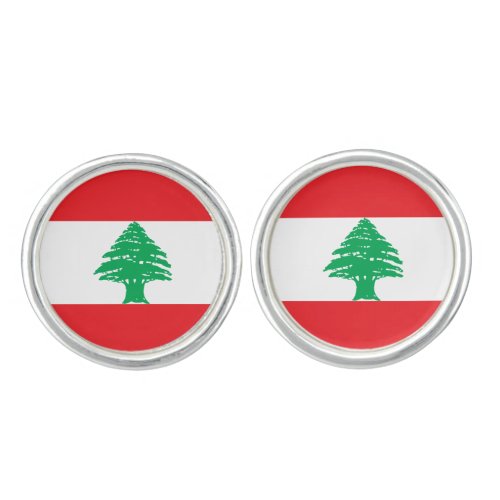 Patriotic Lebanon Flag Cufflinks