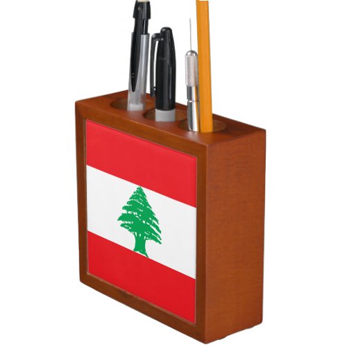 Patriotic Lebanon Flag Desk Organizer