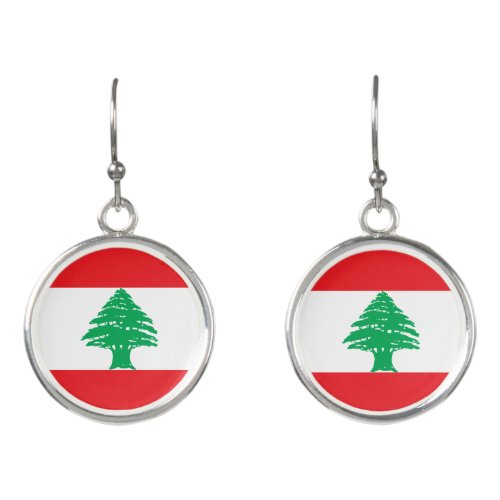 Patriotic Lebanon Flag Earrings