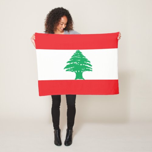 Patriotic Lebanon Flag Fleece Blanket