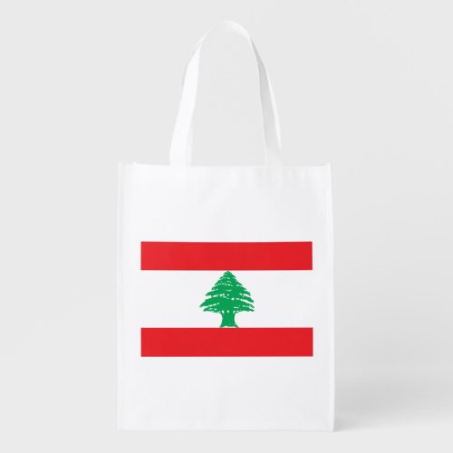 Patriotic Lebanon Flag Grocery Bag