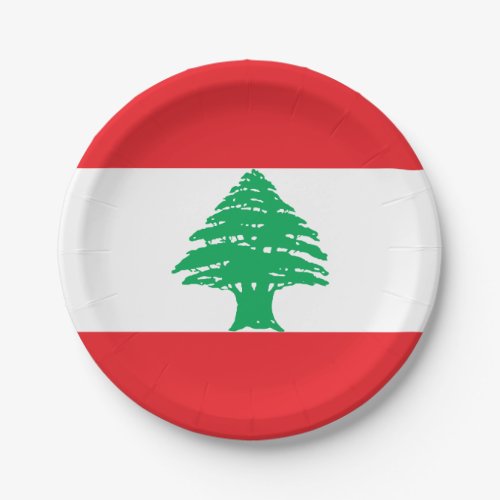 Patriotic Lebanon Flag Paper Plates