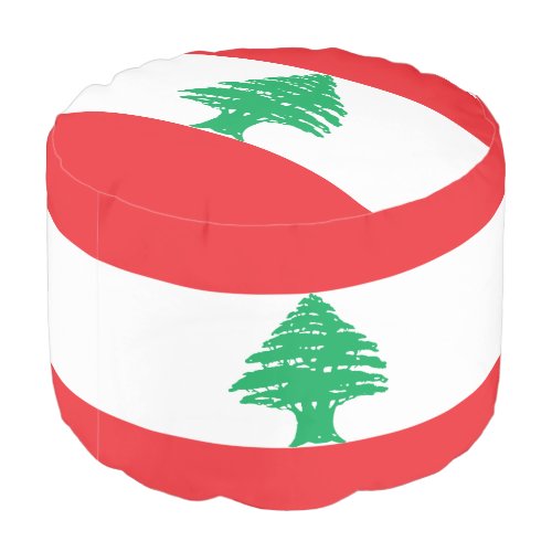 Patriotic Lebanon Flag Pouf