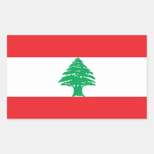 Patriotic Lebanon Flag Rectangular Sticker