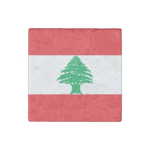 Patriotic Lebanon Flag Stone Magnet
