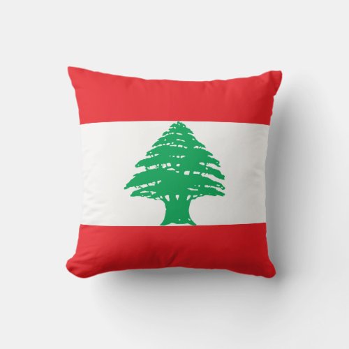 Patriotic Lebanon Flag Throw Pillow