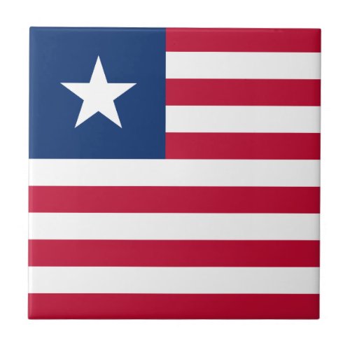 Patriotic Liberia Flag Ceramic Tile
