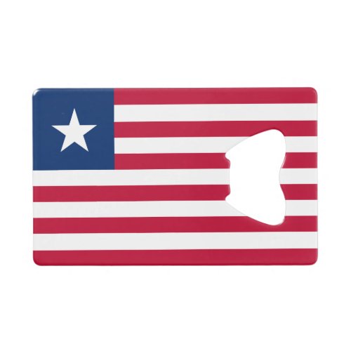 Patriotic Liberia Flag Credit Card Bottle Opener
