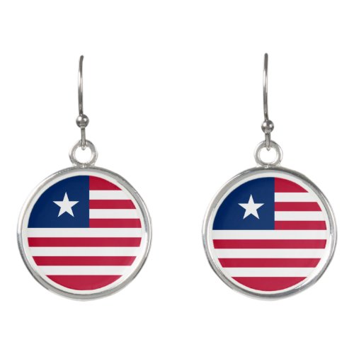 Patriotic Liberia Flag Earrings