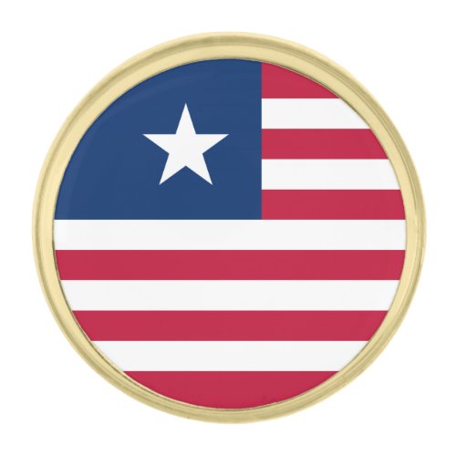 Patriotic Liberia Flag Gold Finish Lapel Pin